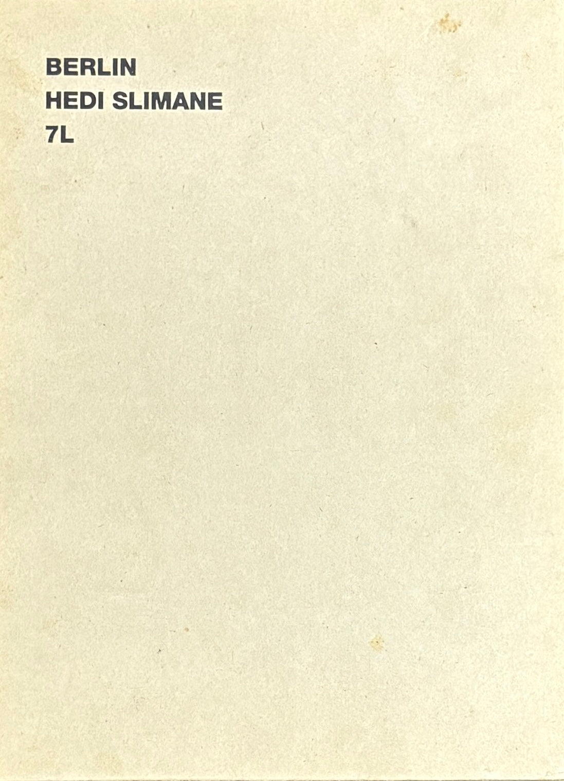 【古本】エディ・スリマン 写真集: HEDI SLIMANE: BERLIN