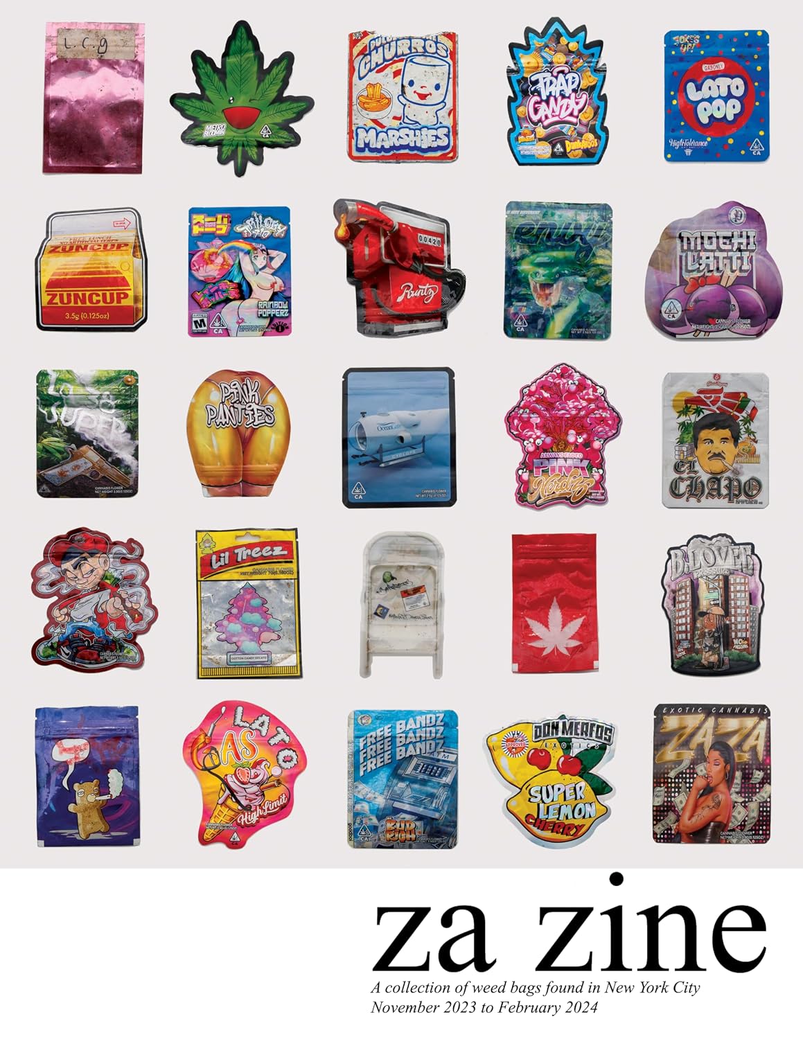 za zine: A Collection of Weed Bags Found in New York City November 2023 to February 2024